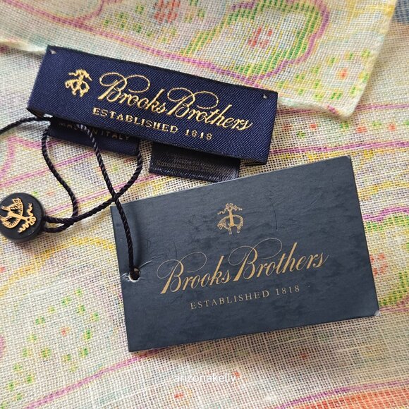 NWT Brooks Brothers Linen & Silk Oblong Scarf Lightweight Pastel - Picture 3 of 12